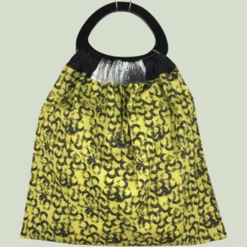Los Angeles doublure 100% coton motifs vinyle jaune citron, petits cercles noirs sur fond jaune
