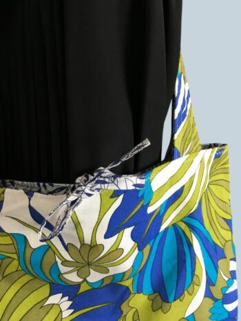 Totebag flower power de style tropical, fait main en France. Sac fourre-tout réversible en tissu vintage revalorisé, accessoire d'inspiration rétro sixties. Exemplaire 2, recto face A.