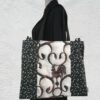Sac en tissu vintage baroque, cabas girouette avec dessin de coq. Fourre-tout réversible en toile d'ameublement revalorisée, création originale, fait main. Recto face A.