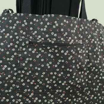 Sac en tissu vintage baroque, cabas girouette avec dessin de coq. Verso et poche intérieure zippée.