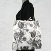 Sac vintage en coton chintz à motif floral. Fourre-tout réversible en tissu de collection, accessoire d'inspiration rétro seventies, fait main en France. Recto face A.
