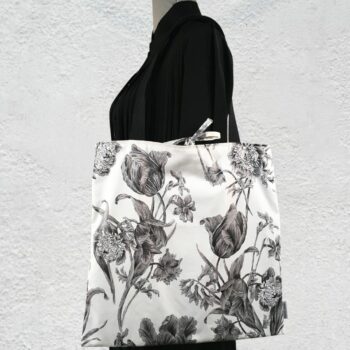 Sac vintage en coton chintz à motif floral. Fourre-tout réversible en tissu de collection, accessoire d'inspiration rétro seventies, fait main en France. Recto face A.