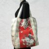 Sac souple grande contenance, cabas XXL, en tissu vintage 1950s. Fourre-tout réversible, accessoire d'inspiration rétro, fait main en France. Recto face B.