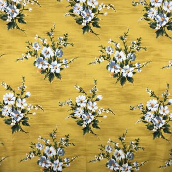 Tissu vintage jaune, Touraine production Urgé France garanti Air Lumière lavable.