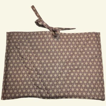 Housse à tablettes en tissu vintage années 1950, pochette pour livres, étui matelassé, création originale pièce unique, toile ancienne revalorisée. Verso, doublure et matelassage.