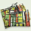 Housse à tablettes en tissu vintage, pochette pour livres, étui matelassé, création originale pièce unique, toile revalorisée années 1960s.