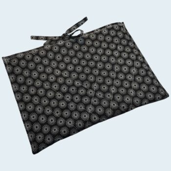 Housse matelassée pour livres et tablettes, étui souple, fait main, création originale pièce unique, tissu vintage typique des années 1950s revalorisé. Verso, doublure et matelassage.