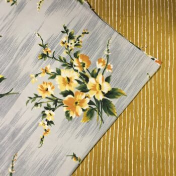 Tissu vintage gris, Touraine production Urgé France garanti Air Lumière lavable. Et sa doublure coordonnée.