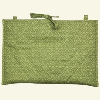 Pochette à tablettes matelassée rouge, housse à livres, création originale pièce unique, tissu revalorisé Marignan années 1960s. Taille S1, verso, doublure et matelassage.