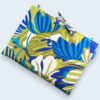 Pochette ordinateur 13 pouces artisanale en tissu rétro fleuri, création originale faite main à Paris, étui doublé réversible. Doublure feuillage stylisé. Exemplaire 1 recto face A.