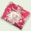Housse ordinateur 13 pouces en tissu au motif floral rouge et écru, toile vintage de 1967, création originale faite main à Paris, étui doublé réversible.