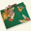 Housse à livres en tissu vintage 1950s, étui matelassé pour tablettes, pochette faite main, création originale pièce unique, toile ancienne revalorisée. Recto face A.
