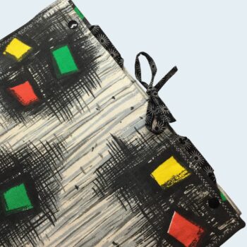 Etui pour ordinateur 13 pouces, en tissu vintage des Fifties, création originale pièce unique, housse matelassée doublée réversible.