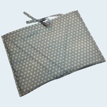 Etui réversible pour livres et tablettes, housse matelassée en tissu vintage, pochette faite main, création originale pièce unique. Taille S2, verso, doublure et matelassage.