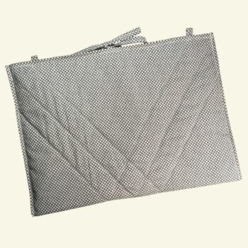 Pochette pour ordinateur 13 pouces en tissu vintage graphique moderniste années 1950s, création originale faite main à Paris, étui doublé réversible. Verso, doublure et matelassage.
