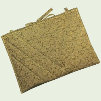 Housse à tablettes fleurie champêtre, étui matelassé pour livres, fait main, création originale pièce unique, tissu vintage Marignan années 1960s. Verso, doublure et matelassage.