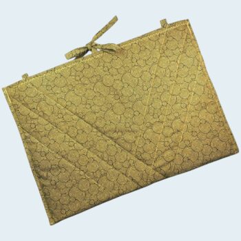 Housse pour ordinateur 13 pouces, en tissu vintage des Sixties, création originale pièce unique, étui matelassé doublé réversible. Verso, doublure et matelassage.