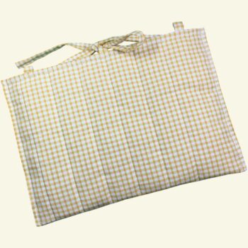 Housse matelassée fleurie champêtre, romantique et rétro, poche à livres et tablettes, création originale pièce unique, tissu vintage revalorisé. Verso, doublure et matelassage.